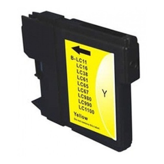 CARTOUCHE JET  GENERIQUE BROTHER LC1100 LC980 LC985  JAUNE 750 PAGES