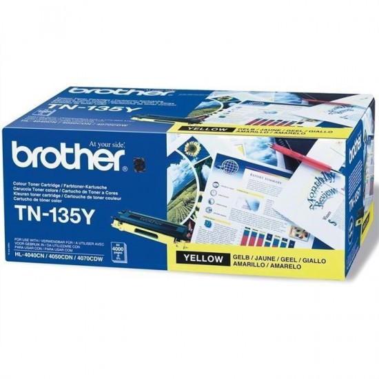 TONER LASER ORIGINAL BROTHER TN135 JAUNE 4000 PAGES