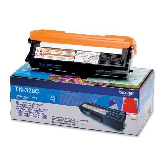 TONER LASER ORIGINAL BROTHER TN328 CYAN 6000 PAGES