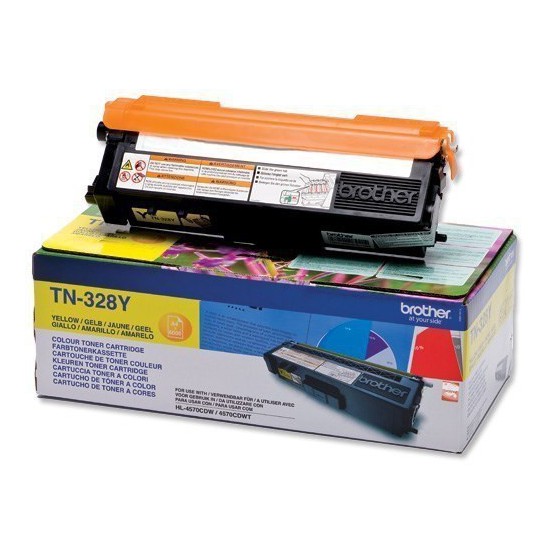 TONER LASER ORIGINAL BROTHER TN328 JAUNE 6000 PAGES