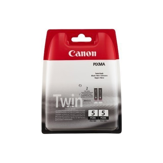 PACK DE 2 CARTOUCHES JET D'ENCRE ORIGINAL CANON PGI5 NOIR 2x26ML