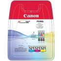 PACK DE 3 CARTOUCHES JET D'ENCRE ORIGINAL CANON CLI521 COULEUR