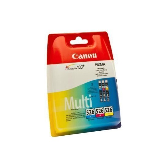 PACK DE 3 CARTOUCHES JET D'ENCRE ORIGINAL CANON CLI526 COULEUR 3x9ML