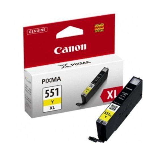 CARTOUCHE JET D'ENCRE ORIGINAL CANON CLI551 XL JAUNE 11ML