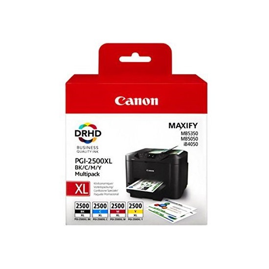 PACK 4 CARTOUCHES JET D'ENCRE ORIGINAL CANON PGI2500XL CMJN