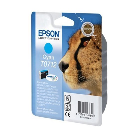 CARTOUCHE JET D'ENCRE ORIGINAL EPSON T0712 CYAN 5.5ML