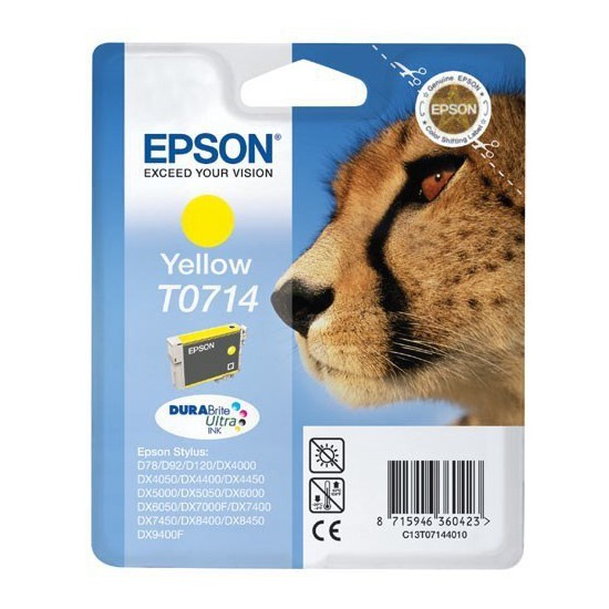 CARTOUCHE JET D'ENCRE ORIGINAL EPSON T0714 JAUNE 5.5ML