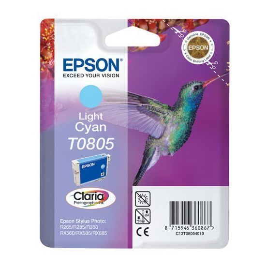 CARTOUCHE JET D'ENCRE ORIGINAL EPSON T0805 CYAN CLAIR 7.4ML