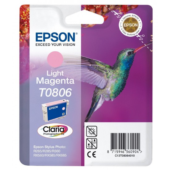 CARTOUCHE JET D'ENCRE ORIGINAL EPSON T0806 MAGENTA CLAIR 7.4ML