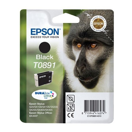 CARTOUCHE JET D'ENCRE ORIGINAL EPSON T0891 NOIR 3.5ML