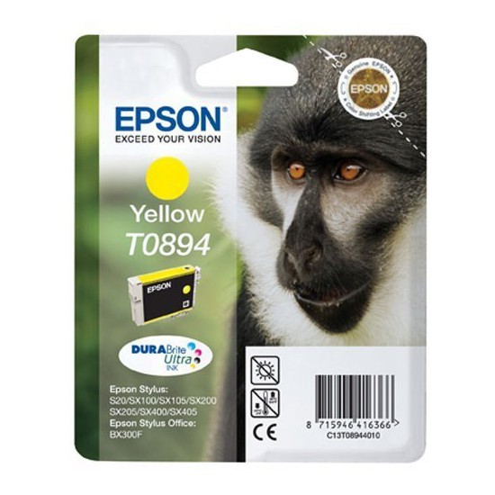 CARTOUCHE JET D'ENCRE ORIGINAL EPSON T0894 JAUNE 3.5ML