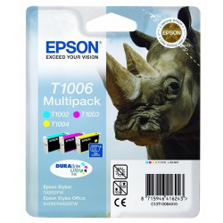 PACK DE 3 CARTOUCHES JET D'ENCRE ORIGINAL EPSON T1006 CMJ 3x11.1ML