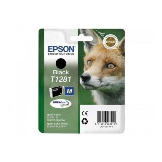 CARTOUCHE JET D'ENCRE ORIGINAL EPSON T1281 NOIR 5.9ML