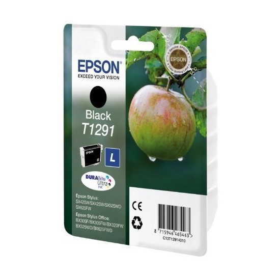 CARTOUCHE JET D'ENCRE ORIGINAL EPSON T1291 NOIR 11.2ML