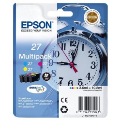 PACK DE 3 CARTOUCHES JET D'ENCRE ORIGINAL EPSON T2705 CMJ 3x3.6ML