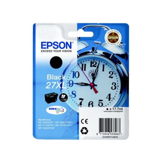 CARTOUCHE JET D'ENCRE ORIGINAL EPSON T2711 NOIR 17.7ML