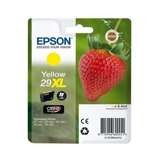 CARTOUCHE JET D'ENCRE ORIGINAL EPSON T2994 JAUNE 450 PAGES 29XL