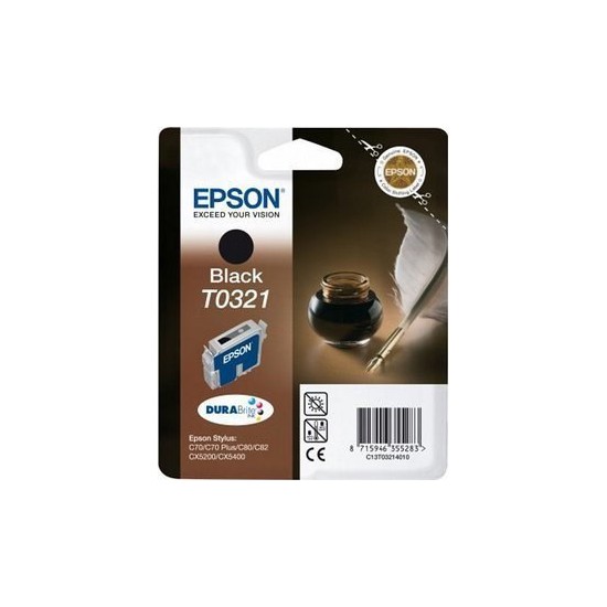 CARTOUCHE JET D'ENCRE ORIGINAL EPSON T0321 NOIR 33ML