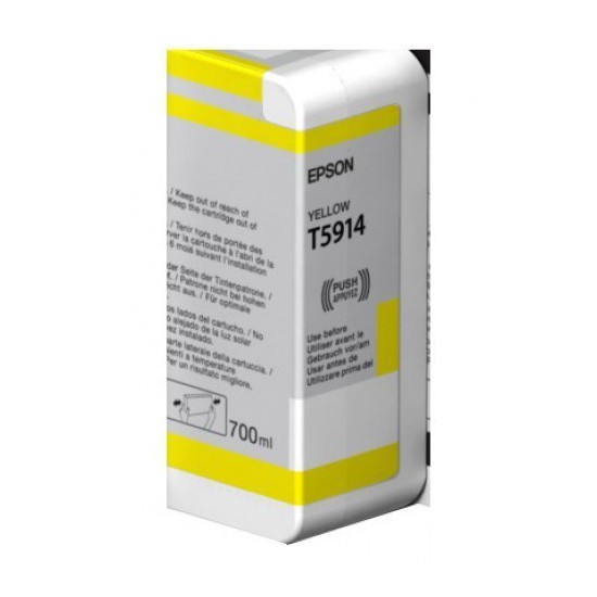 CARTOUCHE JET D'ENCRE ORIGINAL EPSON T5914 JAUNE 700ML