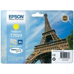 CARTOUCHE JET D'ENCRE ORIGINAL EPSON T7024 JAUNE XL 2000 PAGES