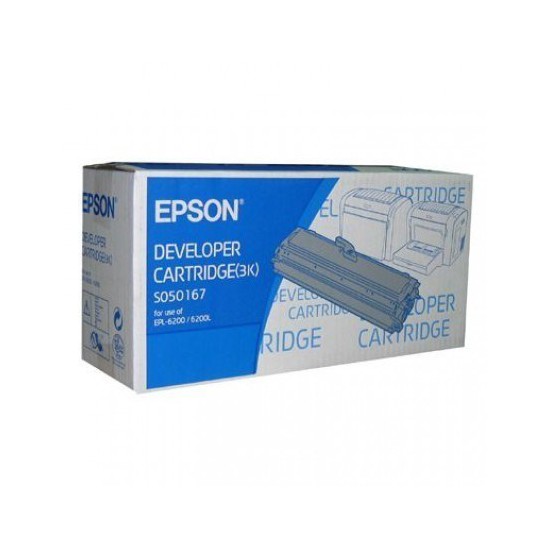 TONER LASER ORIGINAL EPSON S050167 EPL 6200 NOIR 3000 PAGES