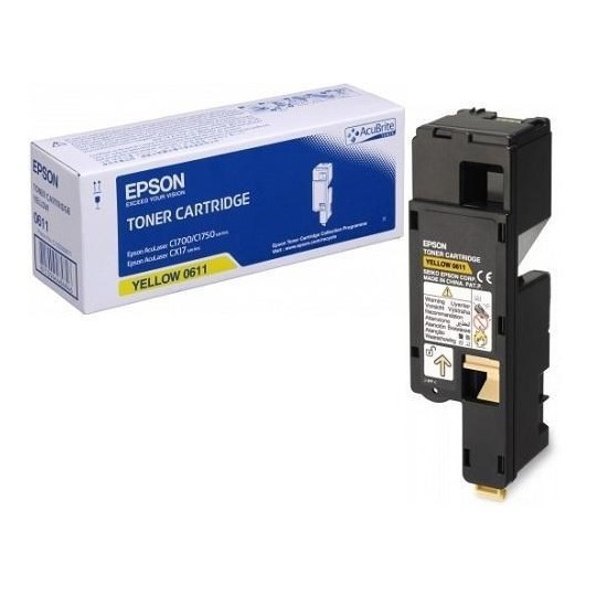 TONER LASER ORIGINAL EPSON S050611 C1700/C1750/CX17 JAUNE 1400 PAGES