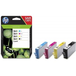 PACK DE 4 CARTOUCHES JET D'ENCRE ORIGINAL HP 364XL / N9J74AE / CMJN