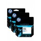 PACK 3 CARTOUCHES JET D'ENCRE ORIGINAL HP CZ130A CYAN N°711 / CZ134A