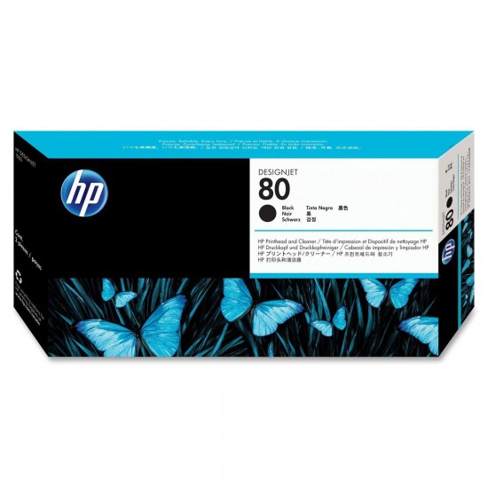 TETE D'IMPRESSION ORIGINAL HP C4820A NOIR N°80 AVEC KIT DE NETTOYAGE