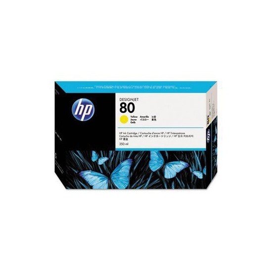 TETE D'IMPRESSION ORIGINAL HP C4823A JAUNE N°80 AVEC KIT DE NETTOYAGE