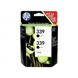 PACK DE 2 CARTOUCHES JET D'ENCRE ORIGINAL HP 339 C9504E NOIR 2x21ML