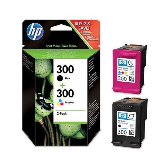 PACK DE 2 CARTOUCHES JET D'ENCRE ORIGINAL HP N°300 NOIR ET COULEUR