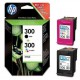 PACK DE 2 CARTOUCHES JET D'ENCRE ORIGINAL HP N°300 NOIR ET COULEUR