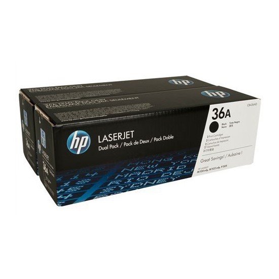 TONER LASER ORIGINAL HP CB436AD DOUBLE PACK NOIR 36A 2x2000 PAGES