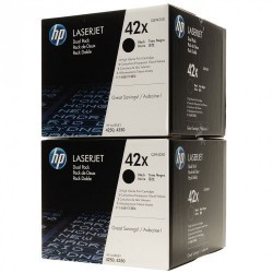 KIT DE 2 TONERS LASER ORIGINAL HP Q5942XD NOIR 42X 2x20000 PAGES