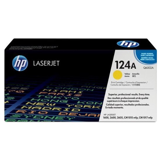 TONER LASER ORIGINAL HP Q6002A JAUNE 124A 2000 PAGES