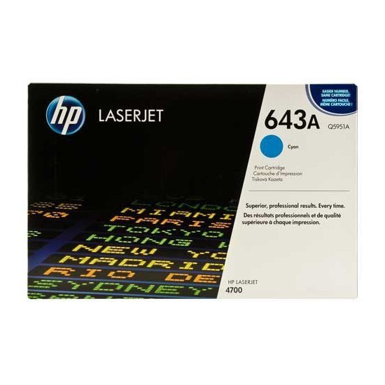 TONER LASER ORIGINAL HP Q5951A CYAN 643A 10000 PAGES