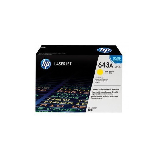 TONER LASER ORIGINAL HP Q5952A JAUNE 643A 10000 PAGES