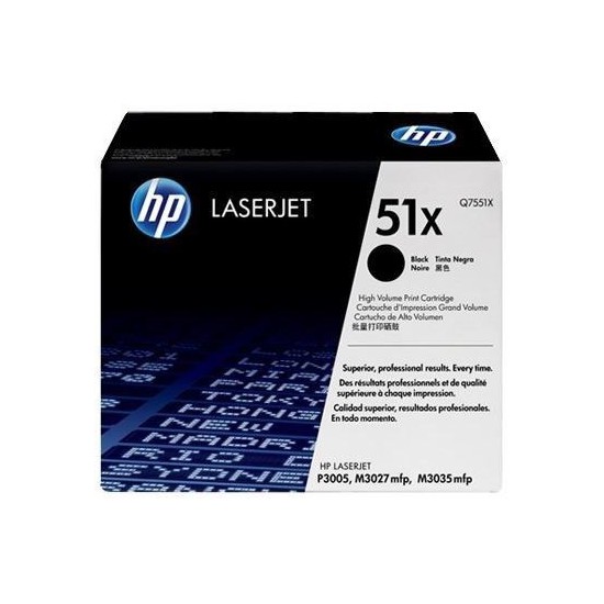 TONER LASER ORIGINAL HP Q7551X NOIR 51X 13000 PAGES