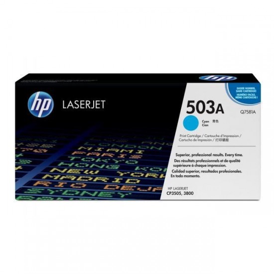 TONER LASER ORIGINAL HP Q7581A CYAN 503A 6000 PAGES