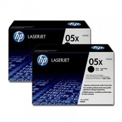 KIT DE 2 TONERS LASER ORIGINAL HP CE505XD NOIR 05X 2x6500 PAGES