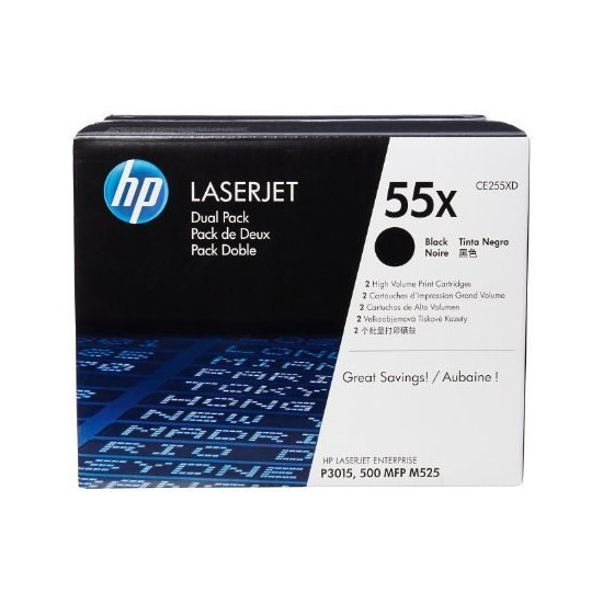 TONER LASER ORIGINAL HP CE255X NOIR 55X 12500 PAGES