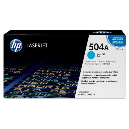 TONER LASER ORIGINAL HP CE251A CYAN 504A 7000 PAGES