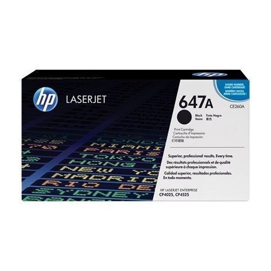 TONER LASER ORIGINAL HP CE260A NOIR 647A CP4525 8500 PAGES