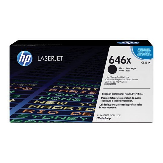 TONER LASER ORIGINAL HP CE264X / 646X NOIR 17000 PAGES