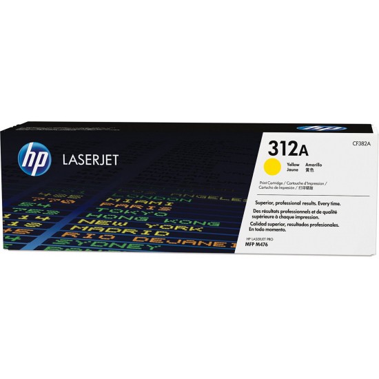 TONER LASER ORIGINAL HP CF382A / 312A / JAUNE 2700 PAGES