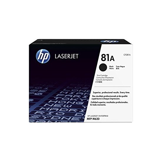 TONER LASER ORIGINAL HP CF281A / 81A / NOIR M605 10500 PAGES