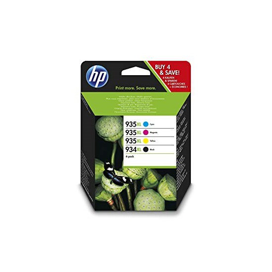 PACK 4 CARTOUCHES HP ORIGINAL 935XL / 934XL / X4E14AE / CMJN