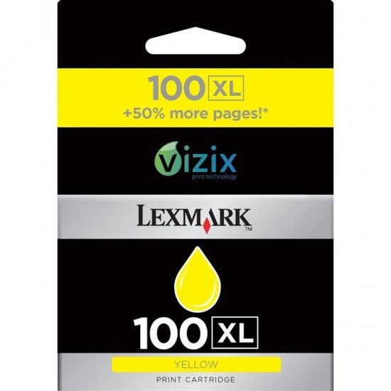 CARTOUCHE JET D'ENCRE ORIGINAL LEXMARK 14N1071 N°100XL JAUN 600 PAGES