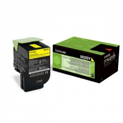 TONER LASER ORIGINAL LEXMARK 80C2SY0 JAUNE 2000 PAGES